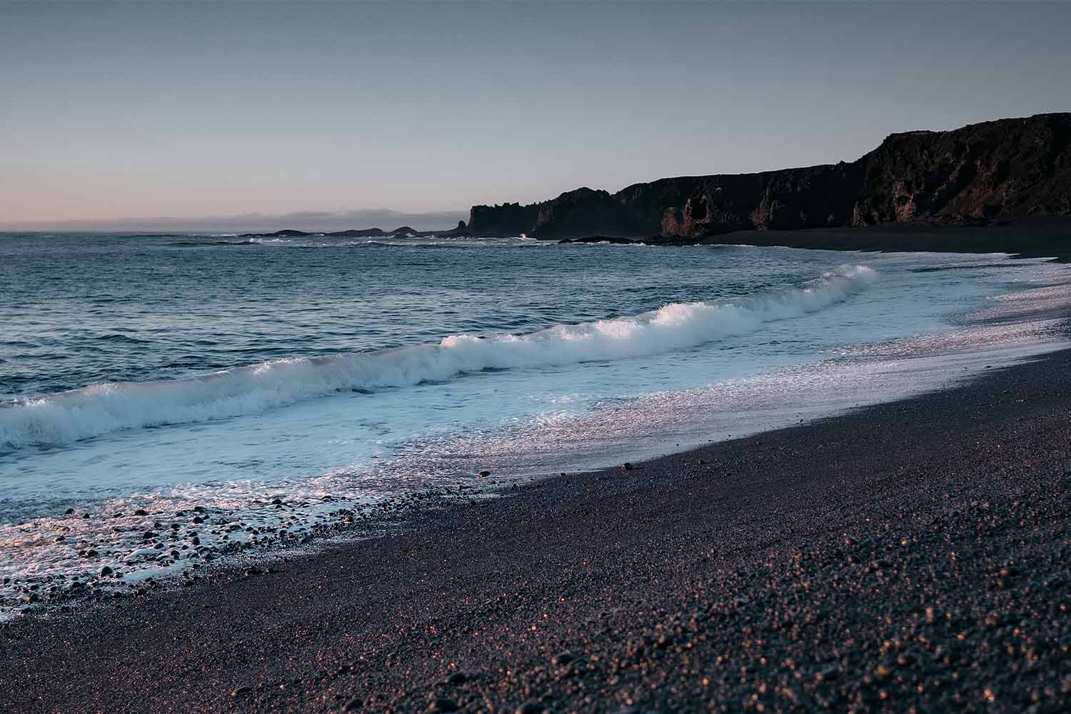 Black Sand in Djúpalónssandur Black Lava Pearl Beach 