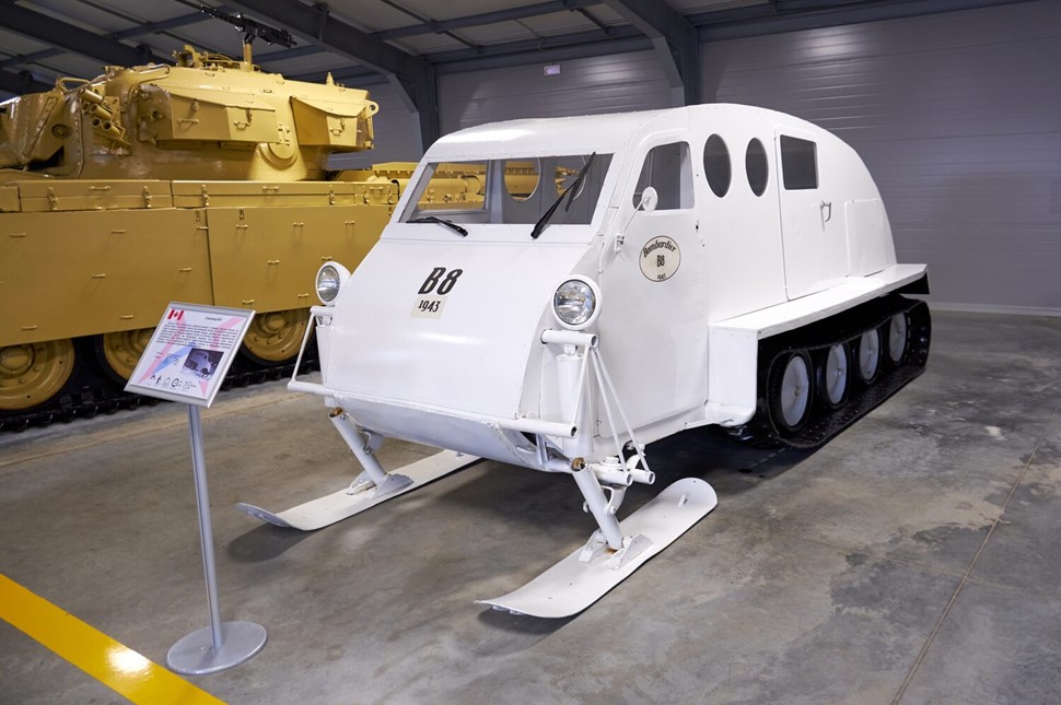 1943 Bombardier B8 snowmobile at the Museum of Armored Vehicles