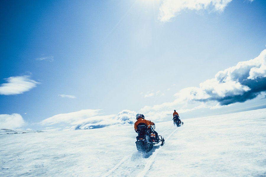 Extreme snowmobiling in Iceland