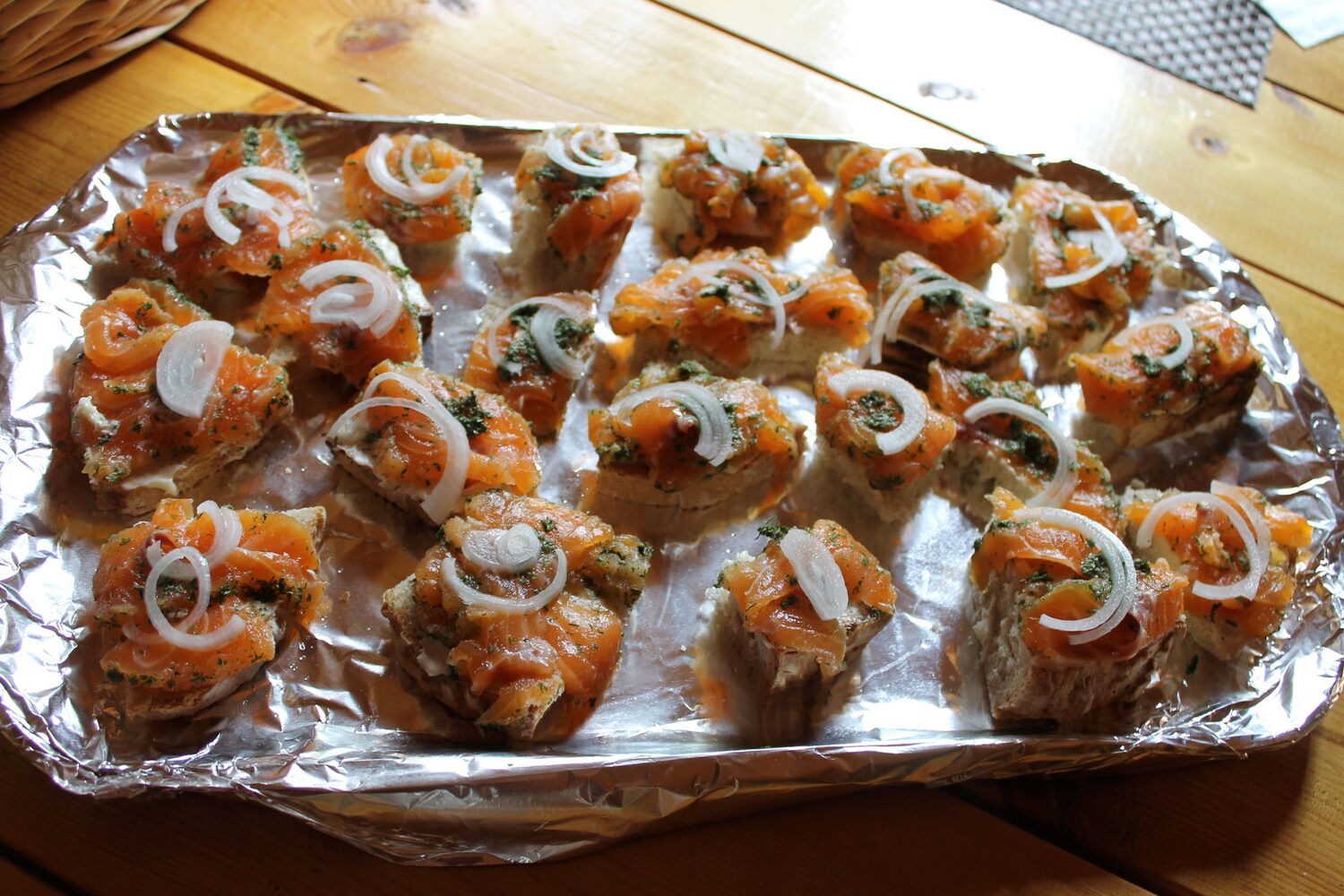 Sandwiches with salmon