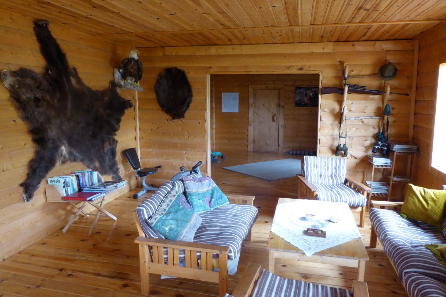 Lounge room in wilderness lodge