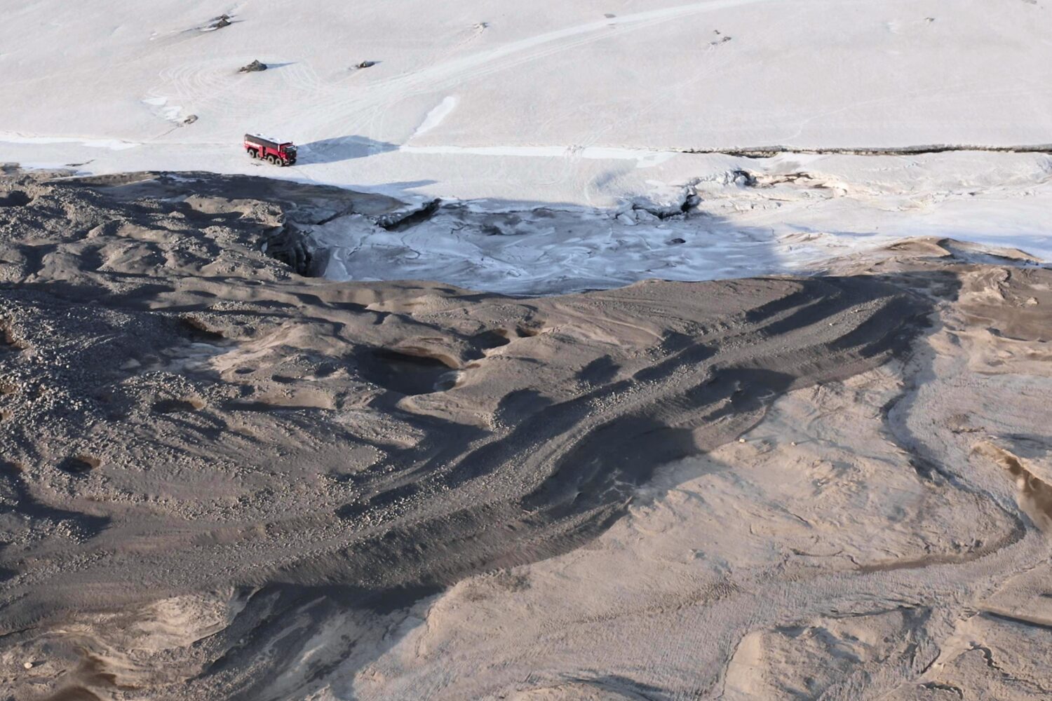 View of glacier from above