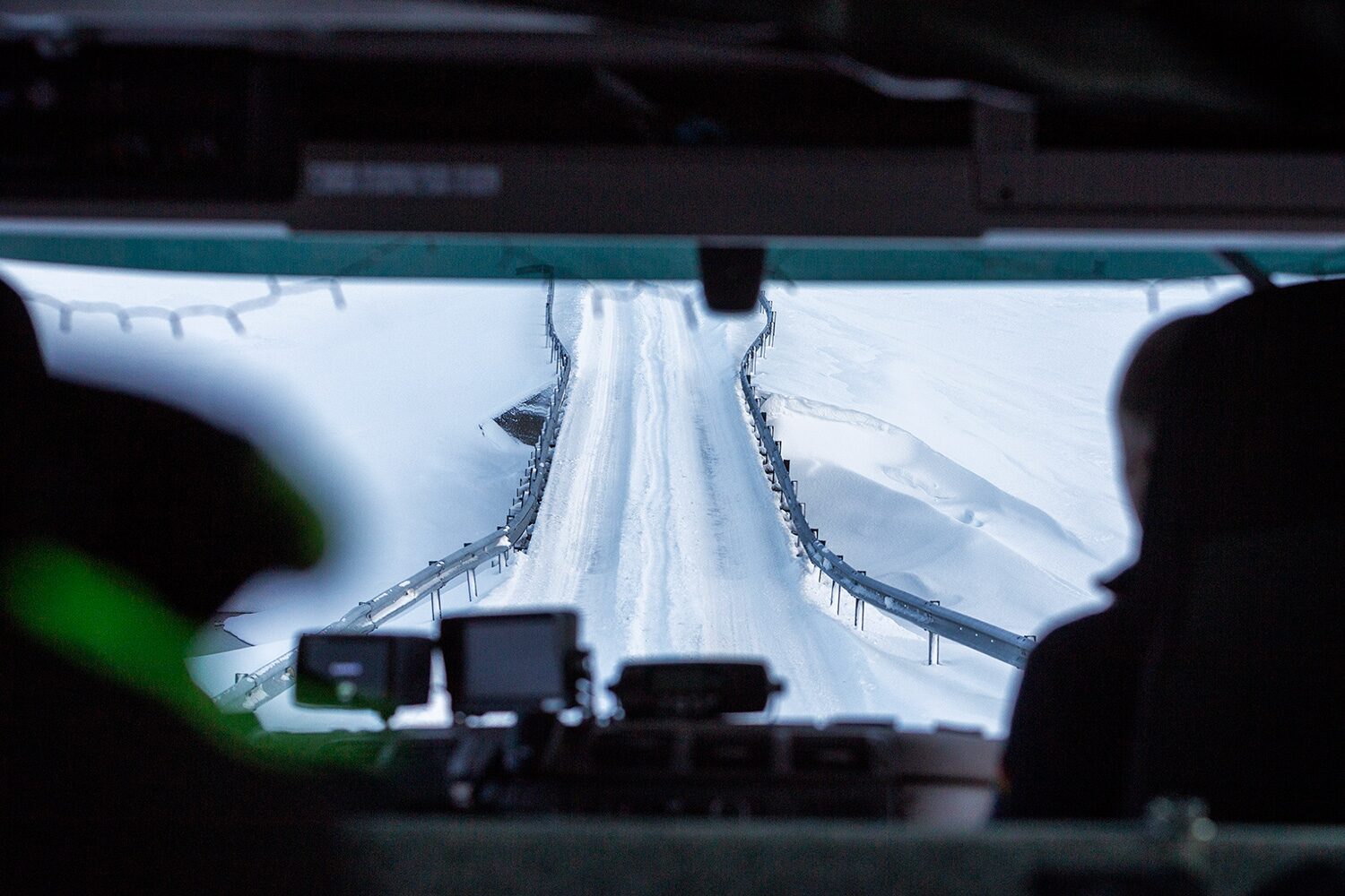 View from truck front window