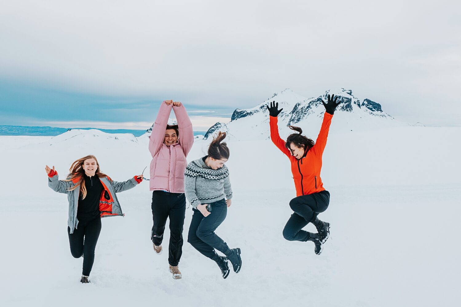 Woman posing for photo on glacier