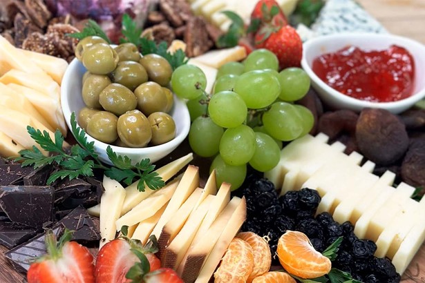 Fruits and cheese plate