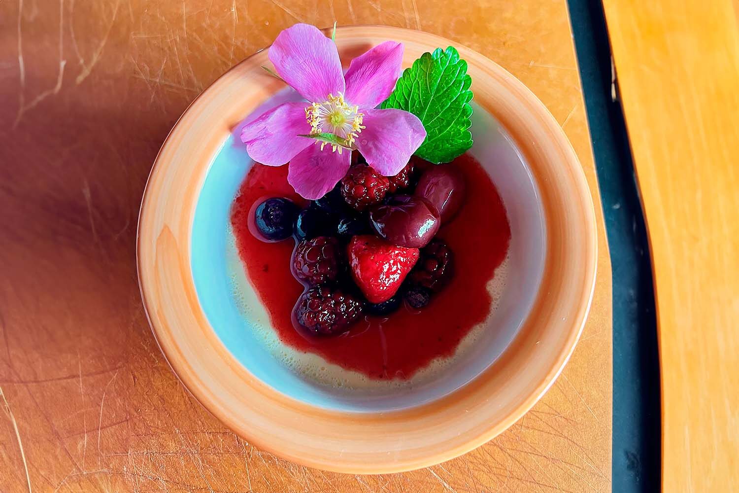 Dessert with berries