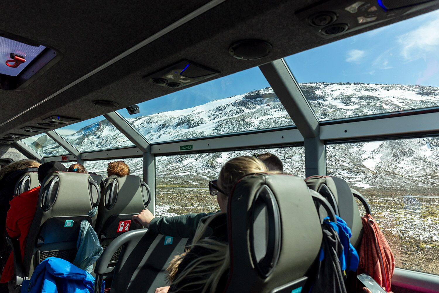 Tourist Bus Snow Mountain