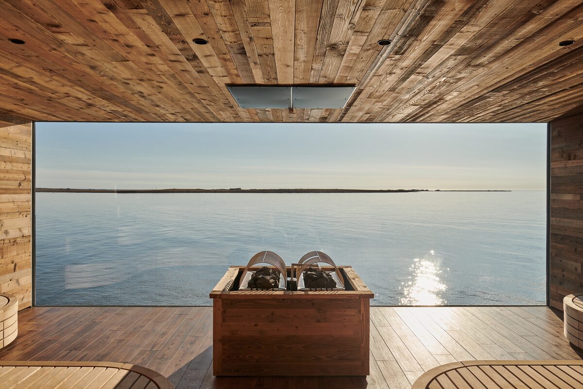 Sauna with panoramic view to sea