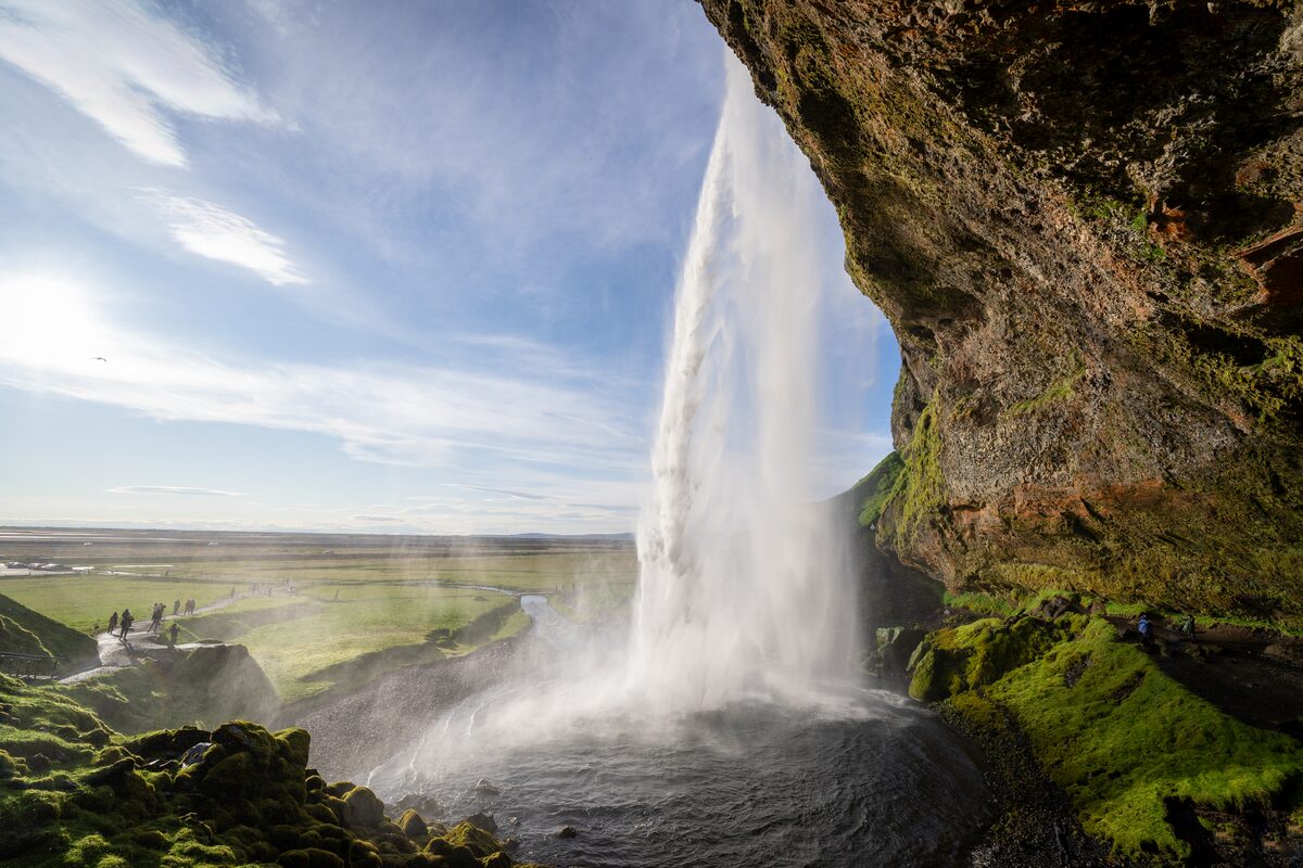 Seljalandsfoss waterfall in summer