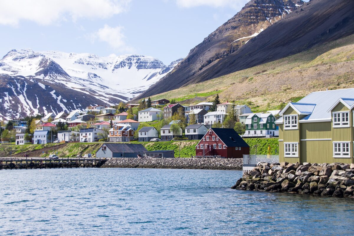 Panoramic view of Siglufjordur town