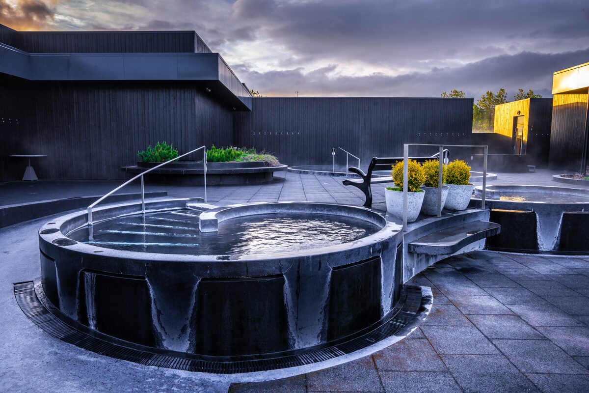 Ice Covered Geothermal Pool Krauma 