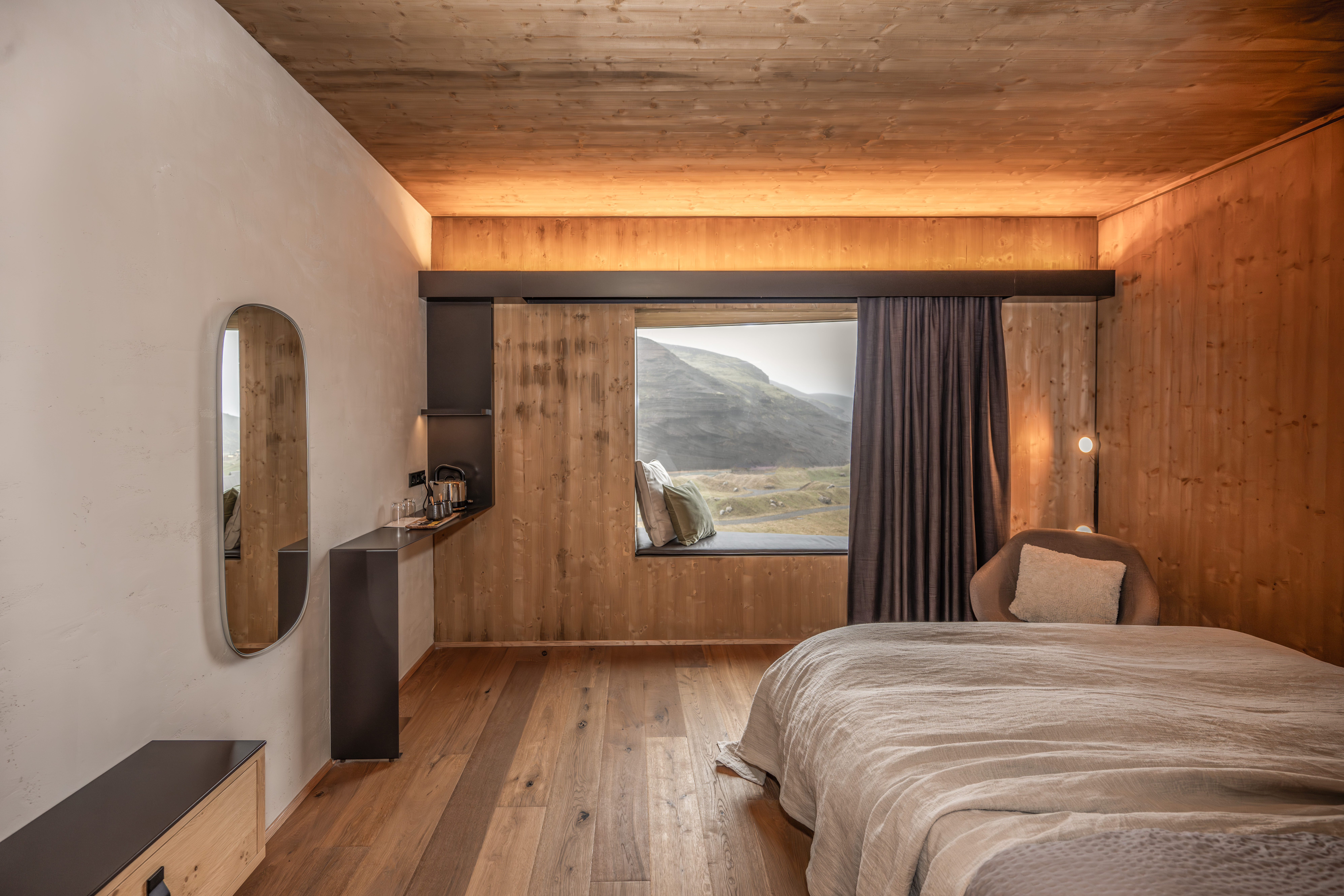 deluxe room at highland base pictured from inside