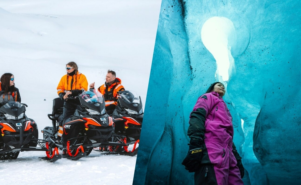 Snowmobile & Neptune Ice Cave Tour from Reykjavik or Skjól