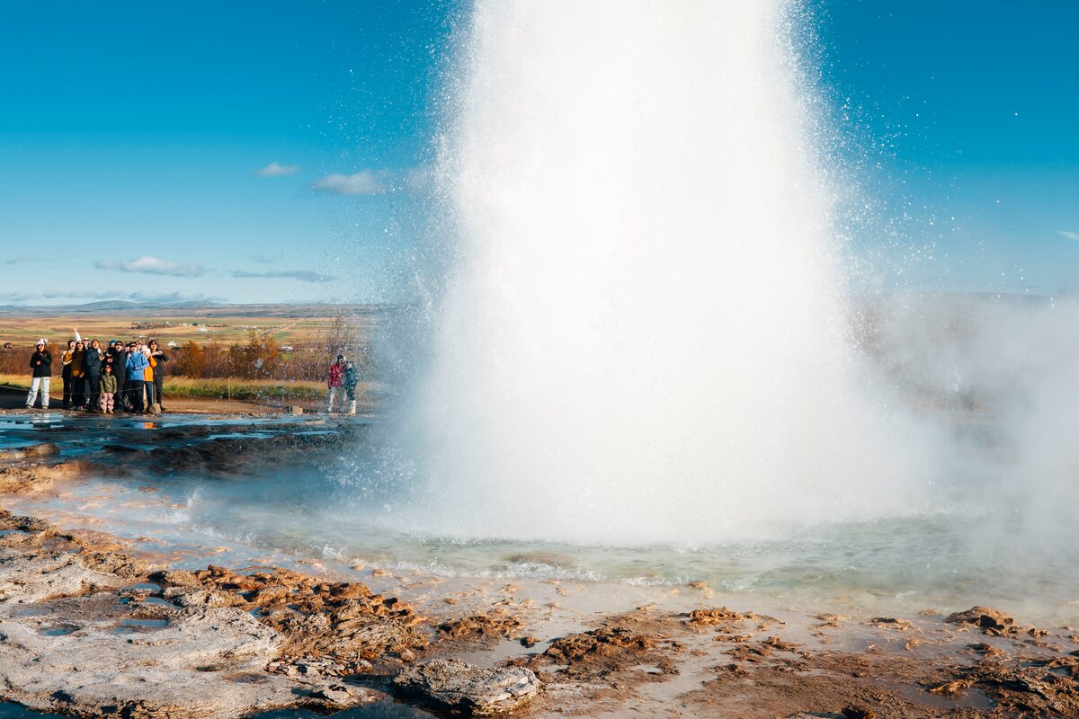 Geysir Geyser In Iceland In October
