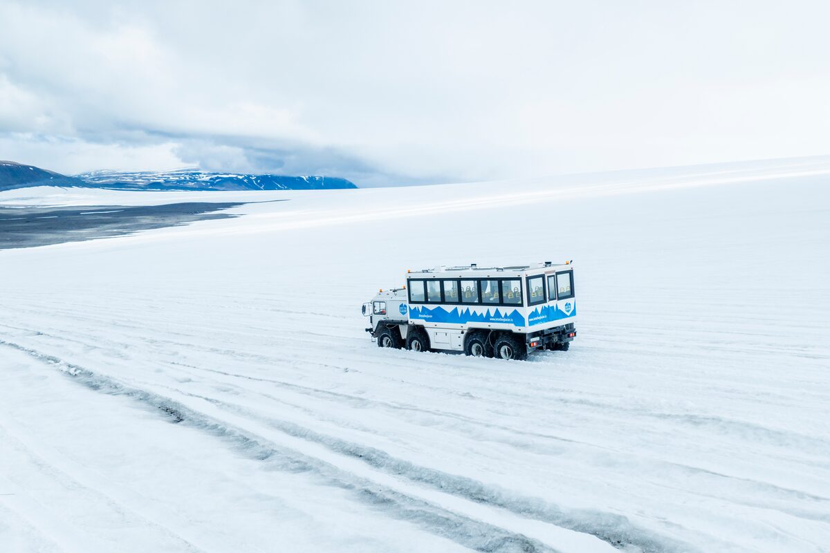 Glacier Monster Truck Riding Through A Glacier