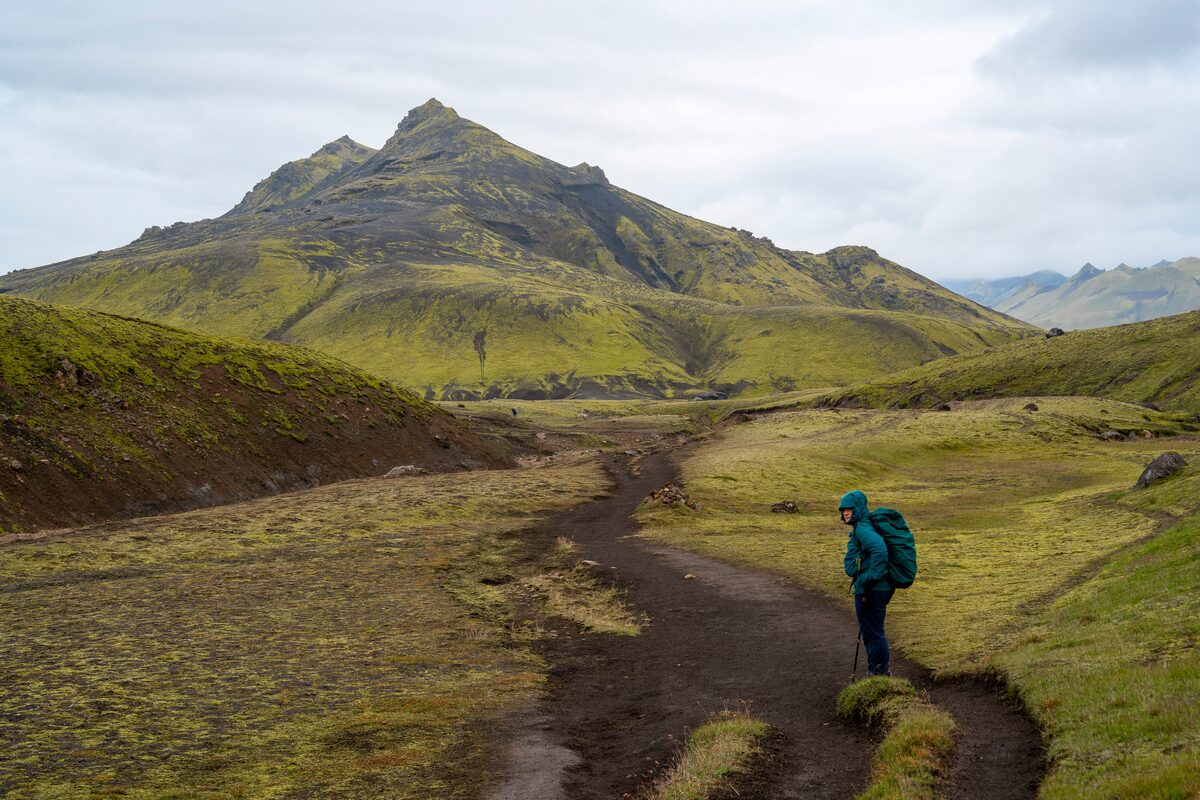 Trekker On A Trekking Tour On Laugavegur Trail