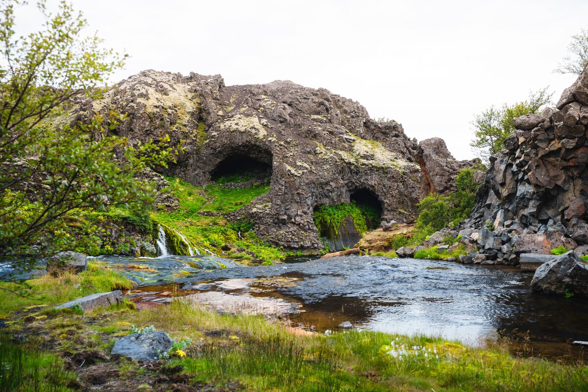 Gjain waterfall In Iceland Highlands