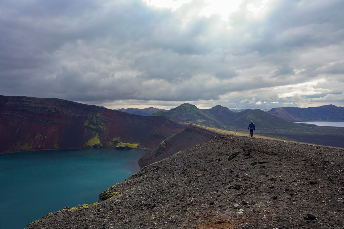 Hiker Walking At Ljotipollur