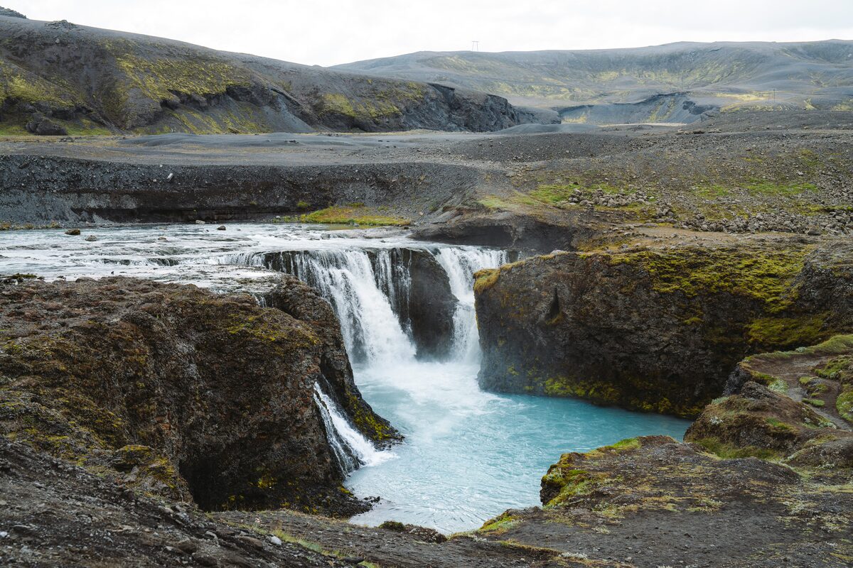 Sigoldufoss Waterfall In Iceland highlands