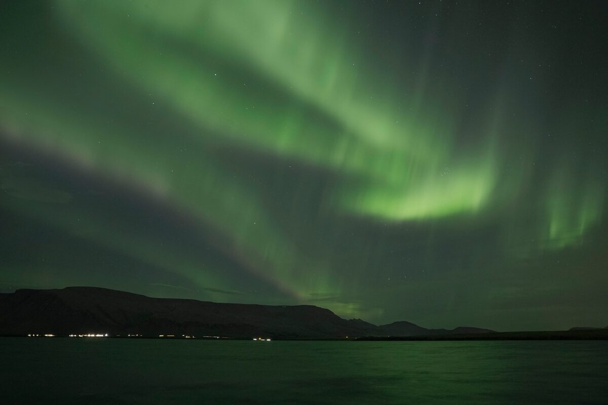 Northern Lights Over Water Near Reykjavik