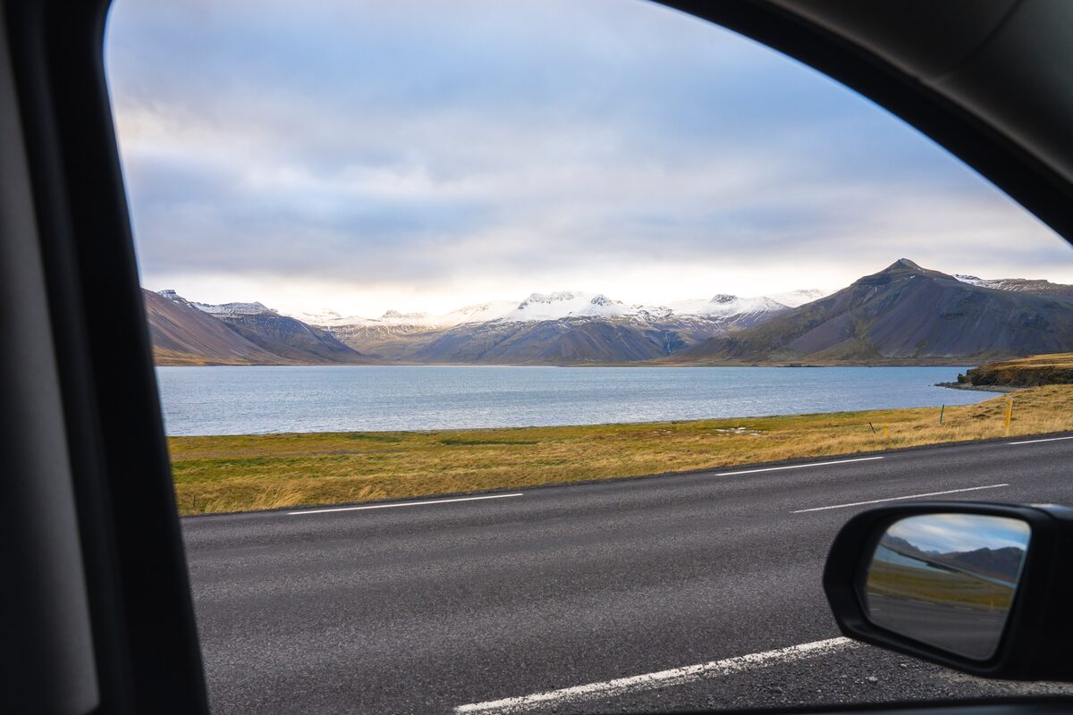 Photo Taken From A Cars Window Of Snaefellsnes Peninsula in iceland
