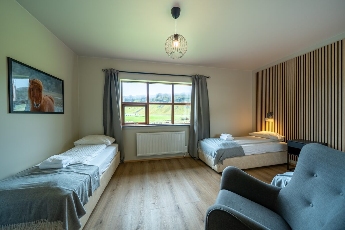 Triple Bed Room At Geirland Hotel in iceland