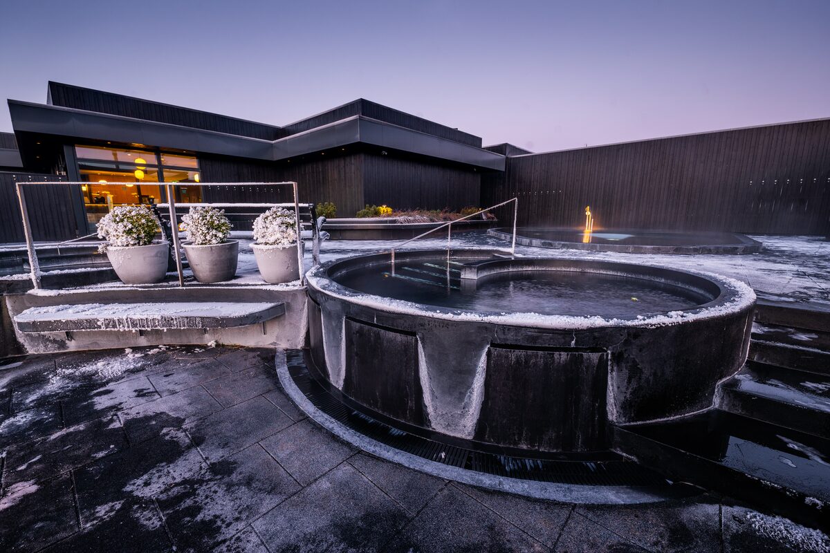 Outside Hot tub Of Krauma Spa in iceland