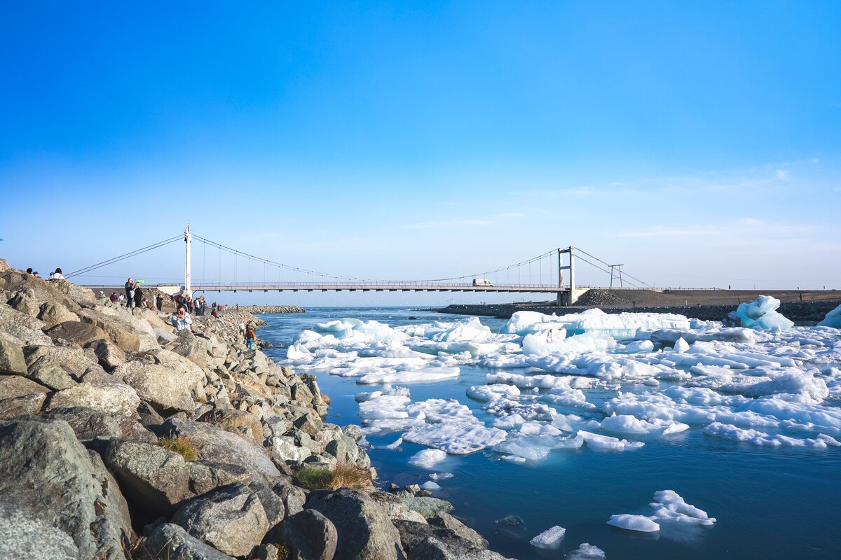 Bridge Over Jokulsarlon Glacier Lagoon in iceland