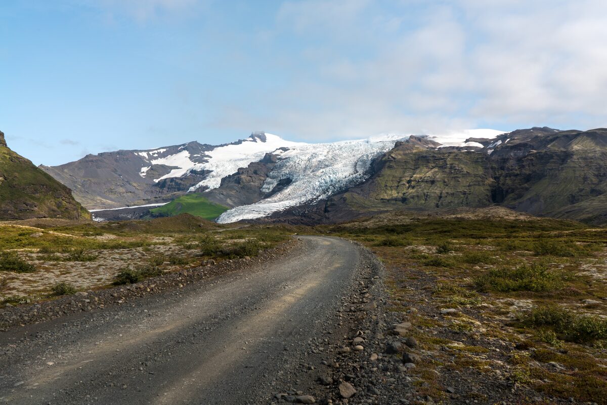Vatnajokull National Park Road To Glacier in iceland
