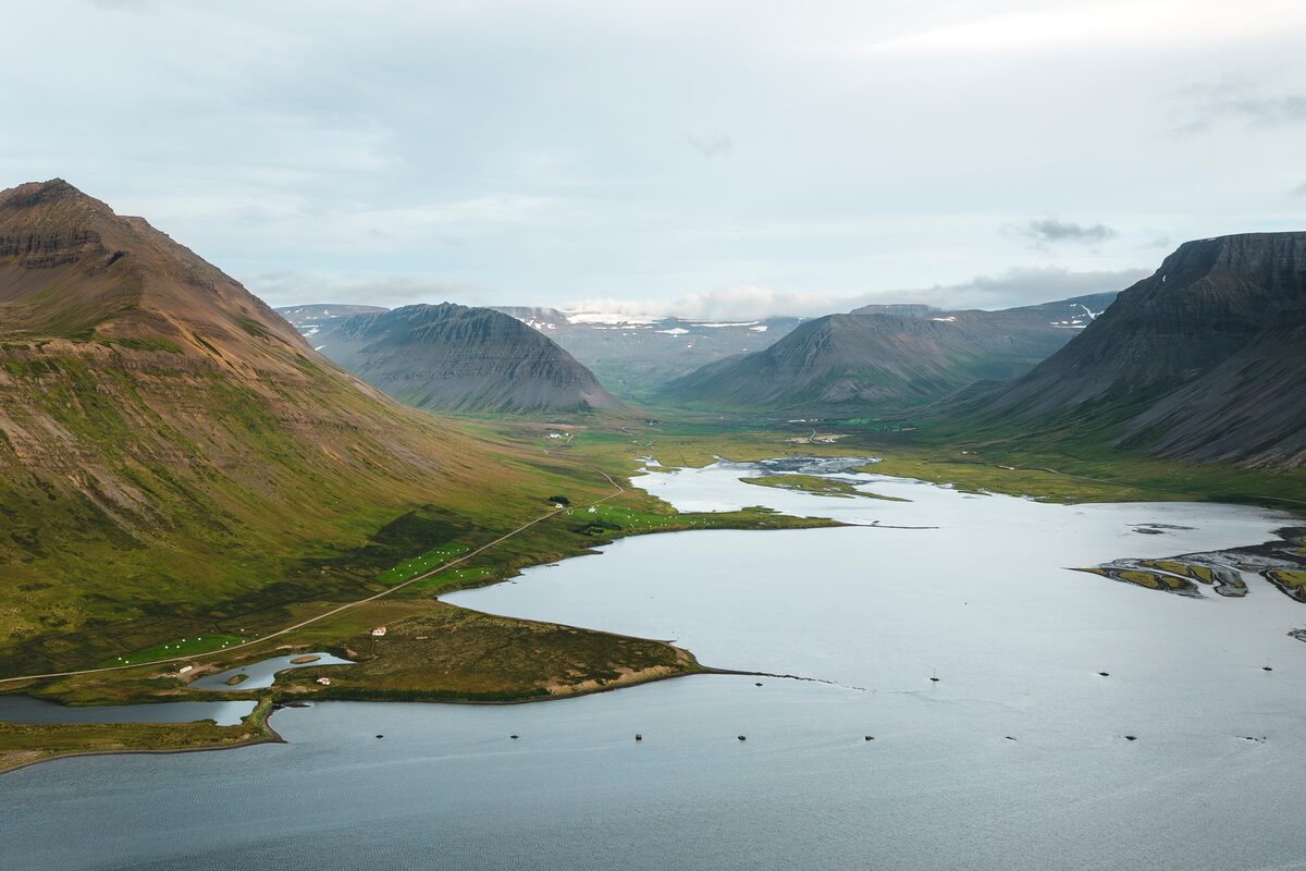 Ariel View Of Onundarfjordur in iceland