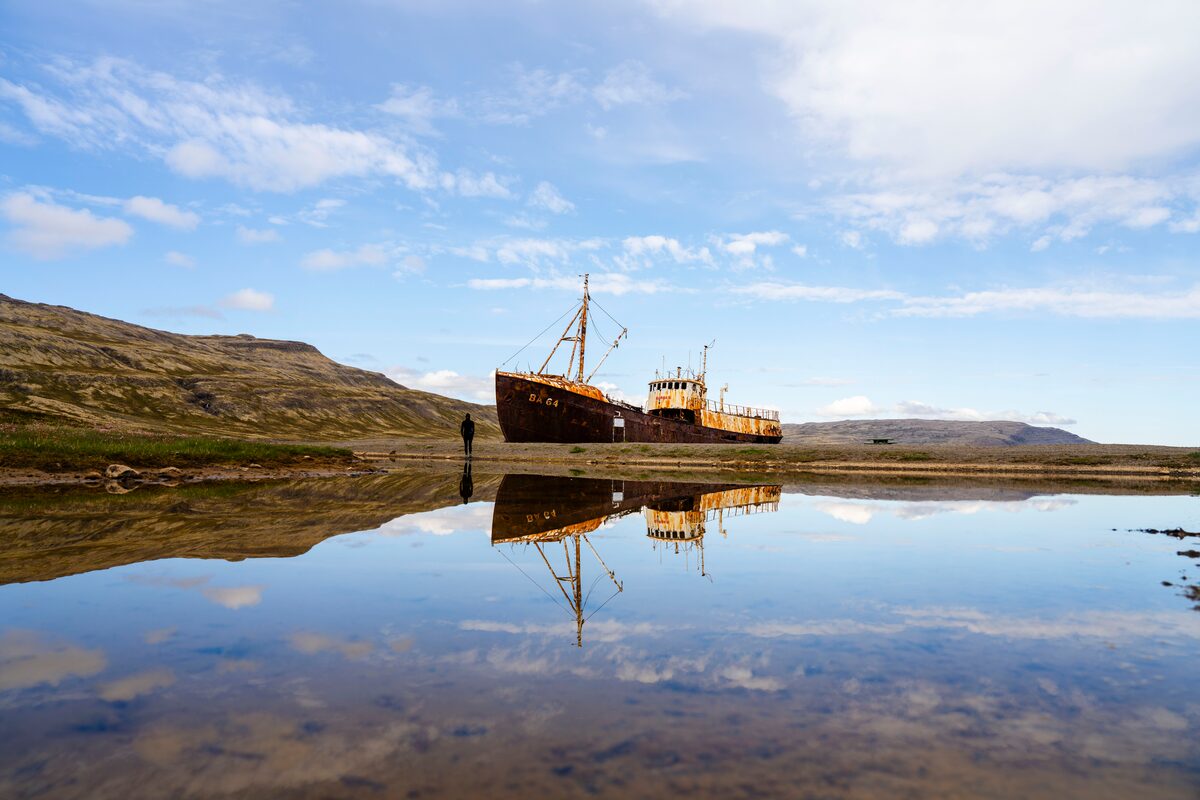 Gardar Shipwreck In Westfjords in iceland