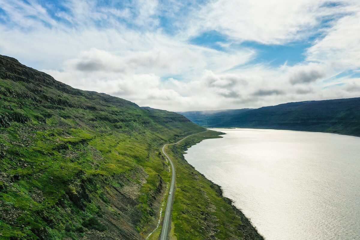 Road On A Mountain In Westfjords in iceland