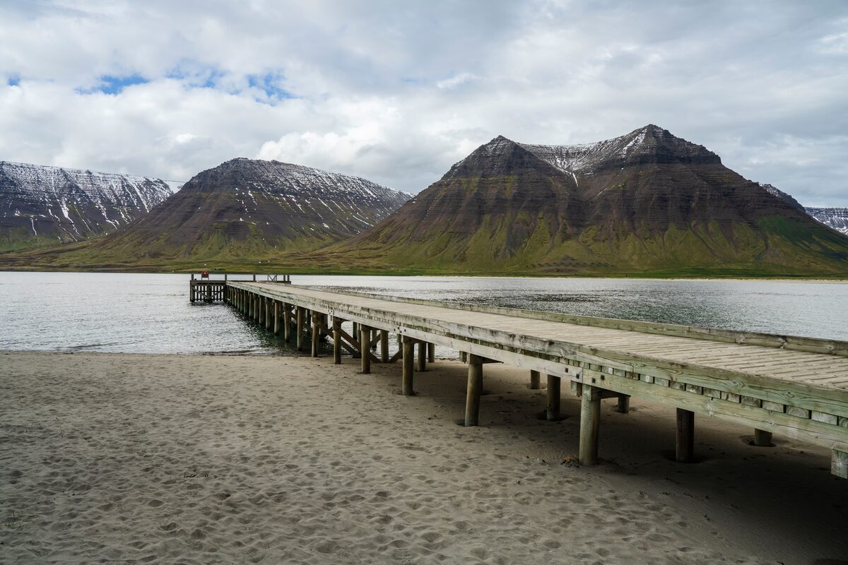 Sideview Of A Bridge At Onundarfjordur Pier in iceland