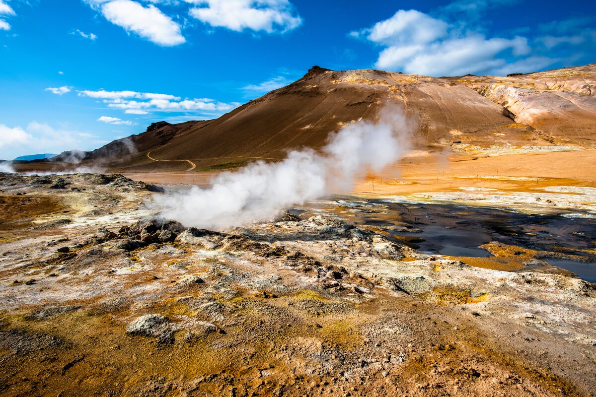 Namaskard Geotherman Area In Summer in iceland