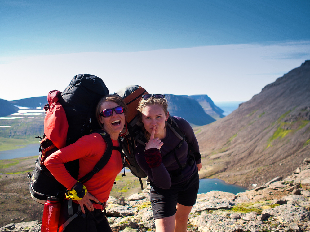 Two Women Hikers Posing For A Photo in Iceland