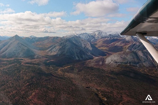 Mountain range aerial view