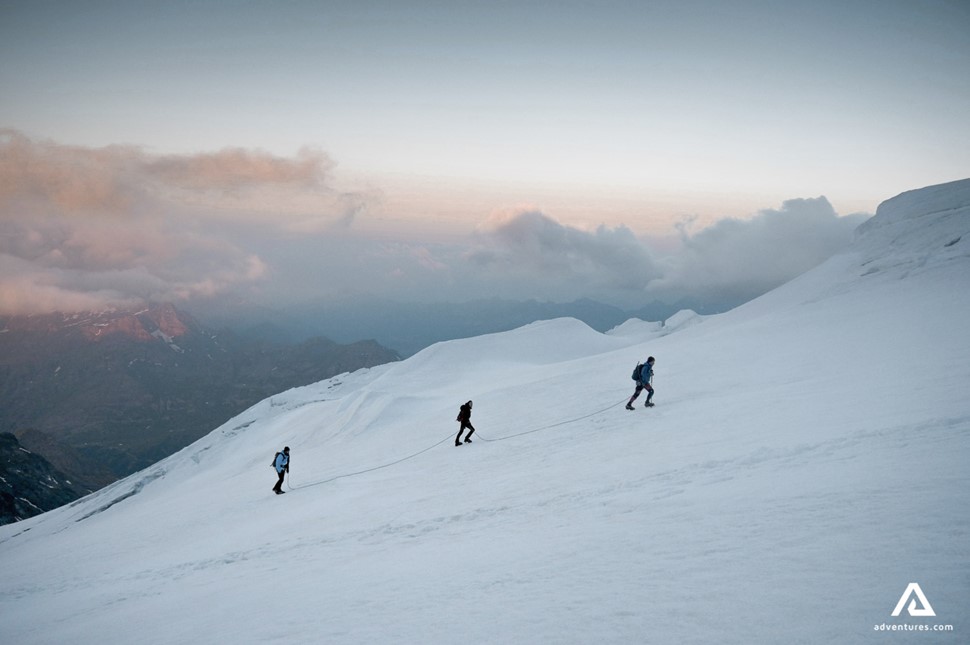 People climbing mountain