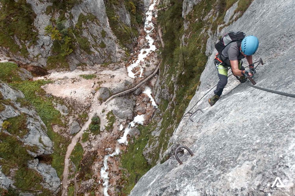 Woman mountaineering