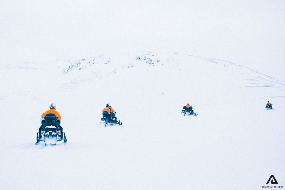 Snowmobiling tour on Eyjafjallajokull 