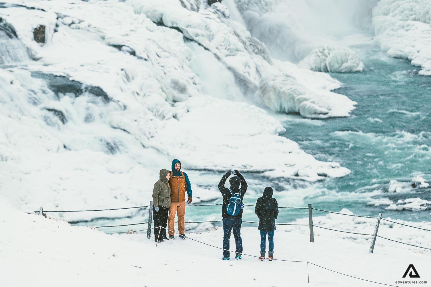 Photo with Gullfoss Waterfall on a background