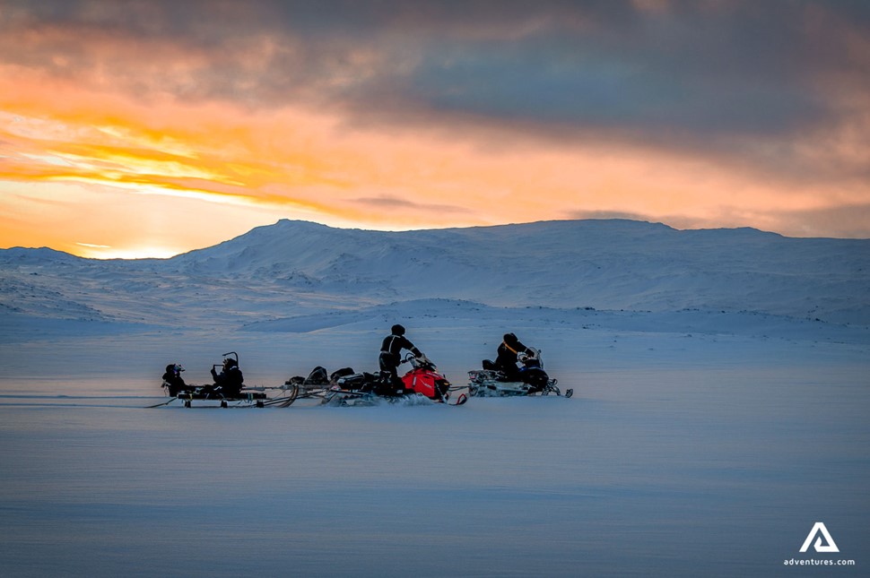 Snowmobile riding