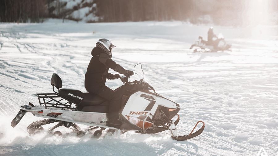 Extreme snowmobile ride in Canada