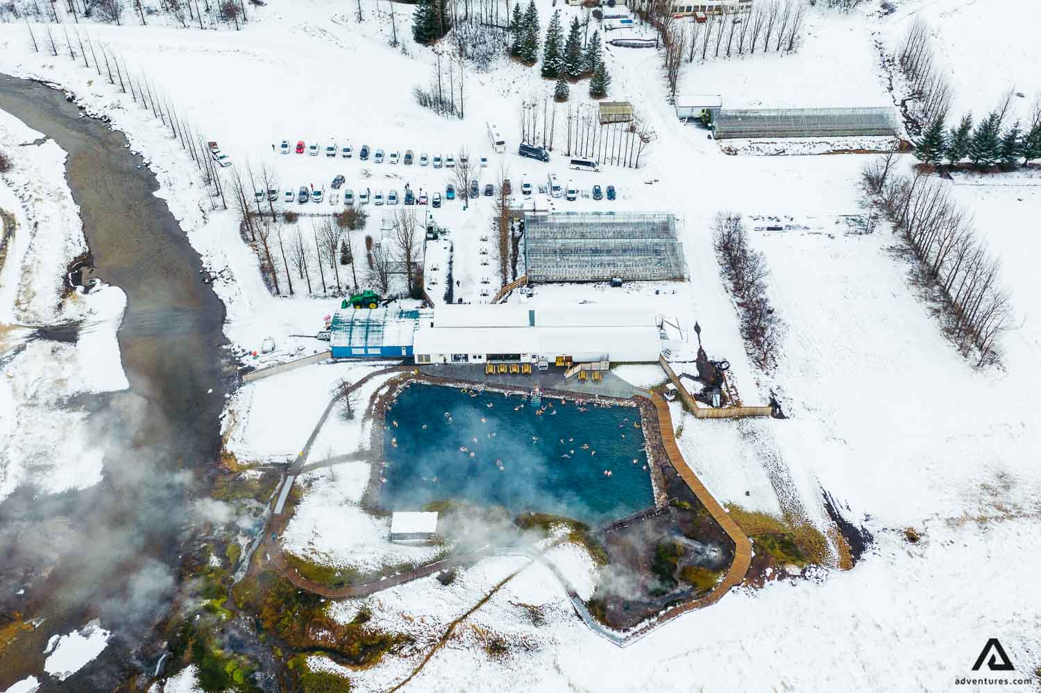 The Secret Lagoon aerial view