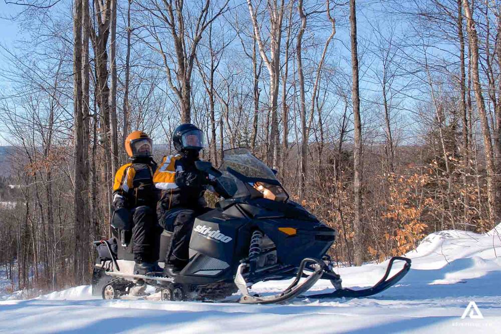 Snowmobile tour in Canadian nature