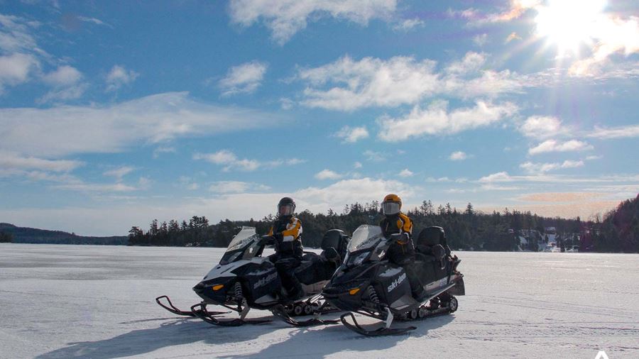 Sunny day snowmobiling