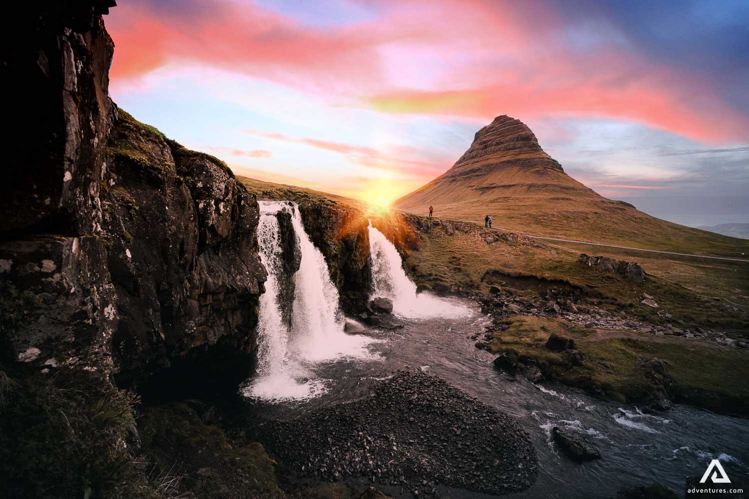 Kirkjufell Mountain and waterfall scenery