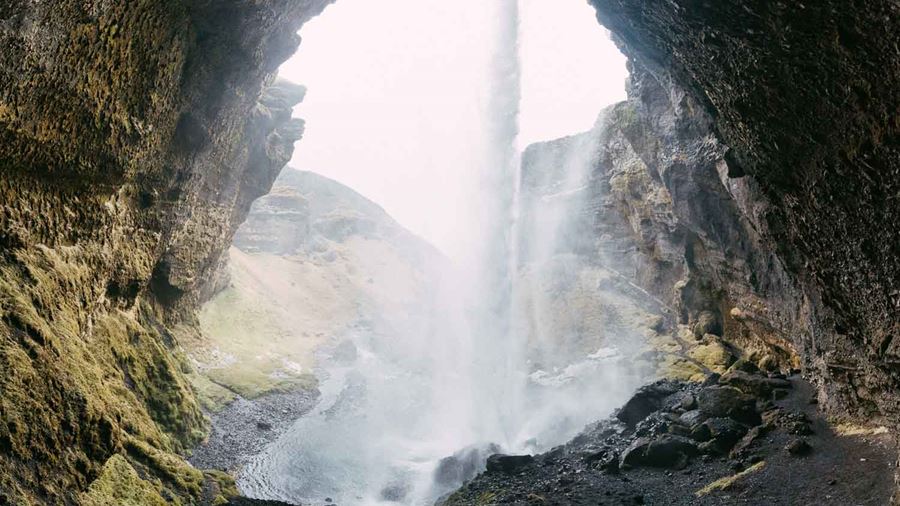 Majestic Kvernufoss Waterfall