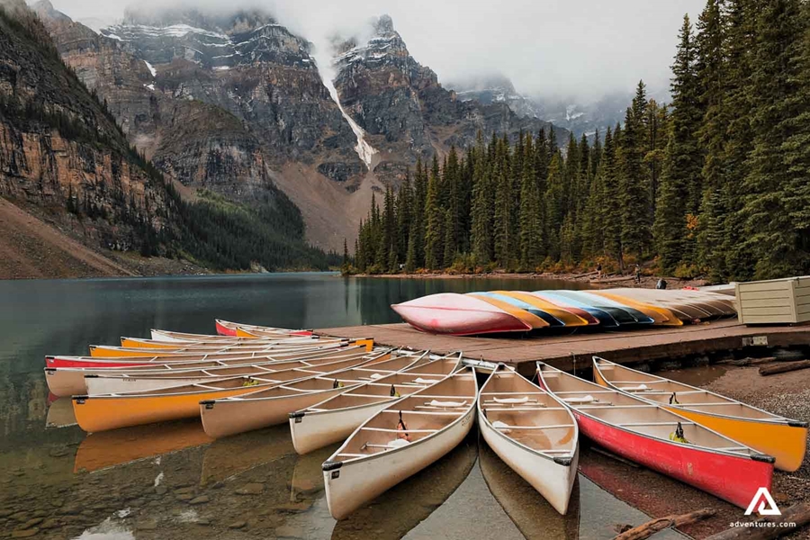 Canoes on the River Shore
