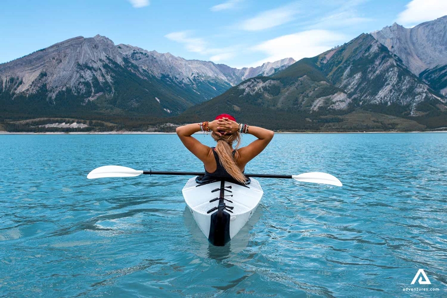 Girl Kayaking in Canada