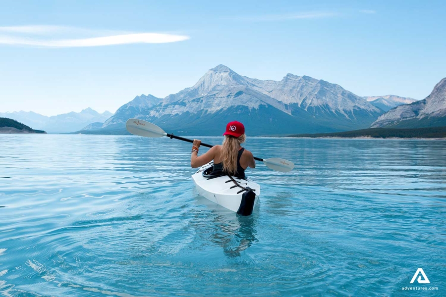 Girl on a kayak tour